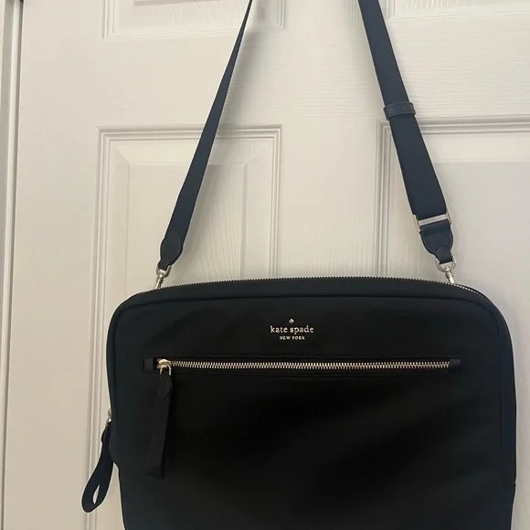 Kate Spade New York Black Nylon Laptop Crossbody Messenger Bag - Picture 2 of 8